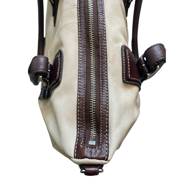 Coach Hampton F12444 Beige Brown Leather Satchel Bag - Picture 8 of 11